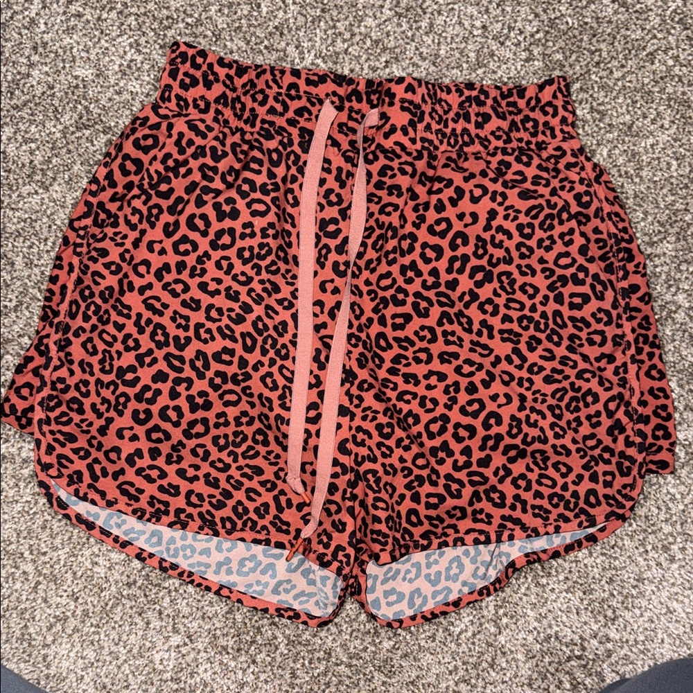 BuffBunny Red Leopard Athletic Shorts